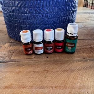 YOUNG LIVING BUNDLE OF 5 PEPPERMINT, MYRAH, CINNAMON BARK, CLOVE GI